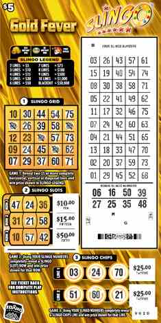 Gold Fever Slingo scratchcard - game number #1858 - front-scratched