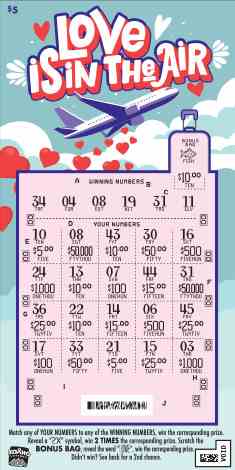 Love Is In The Air scratchcard - game number #1842 - front-scratched