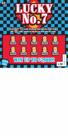 Lucky No. 7 scratchcard - game number #1861 - front