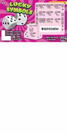 Lucky Symbols scratchcard - game number #1834 - front-scratched