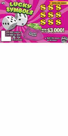 Lucky Symbols scratchcard - game number #1834 - front