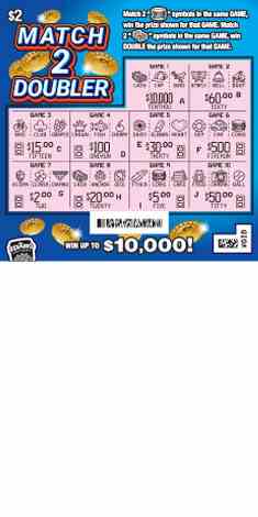 Match 2 Doubler scratchcard - game number #1848 - front-scratched