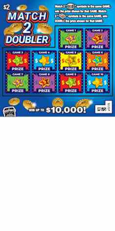 Match 2 Doubler scratchcard - game number #1848 - front