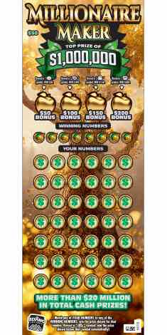 Millionaire Maker scratchcard - game number #1782 - front