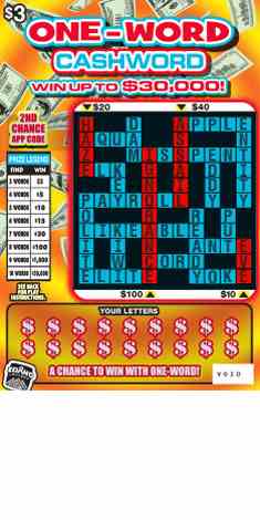One-Word Cashword scratchcard - game number #1810 - front