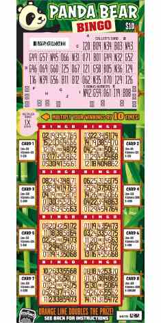 Panda Bear Bingo scratchcard - game number #1868 - front-scratched