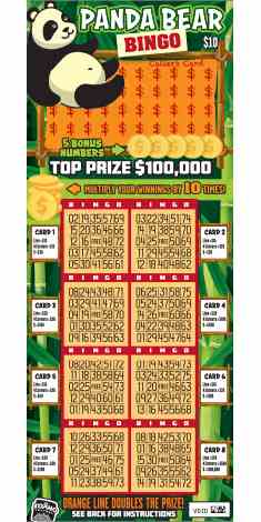 Panda Bear Bingo scratchcard - game number #1868 - front