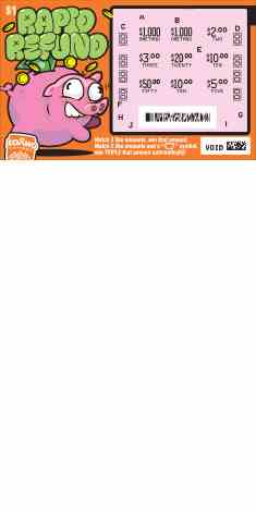 Rapid Refund scratchcard - game number #1829 - front-scratched
