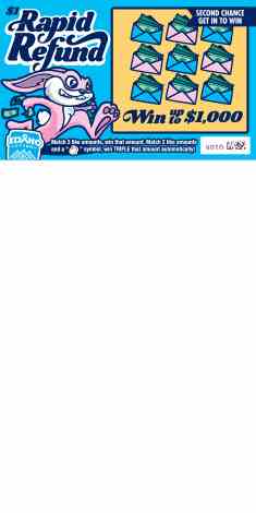 Rapid Refund scratchcard - game number #1890 - front