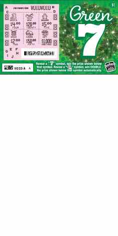 Red 7, Green 7 scratchcard - game number #1879 - front-scratched