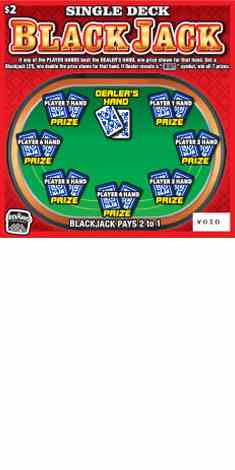 Single Deck Blackjack 2026 scratchcard - game number #1927 - front