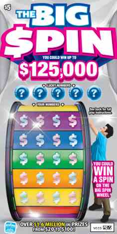 The Big Spin scratchcard - game number #1768 - front