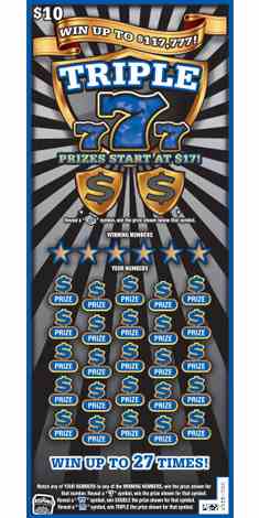 Triple 777 scratchcard - game number #1862 - front