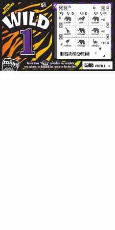 Wild 1 scratchcard - game number #1843 - front-scratched