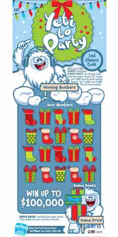 Yeti To Party scratchcard - game number #1883 - front