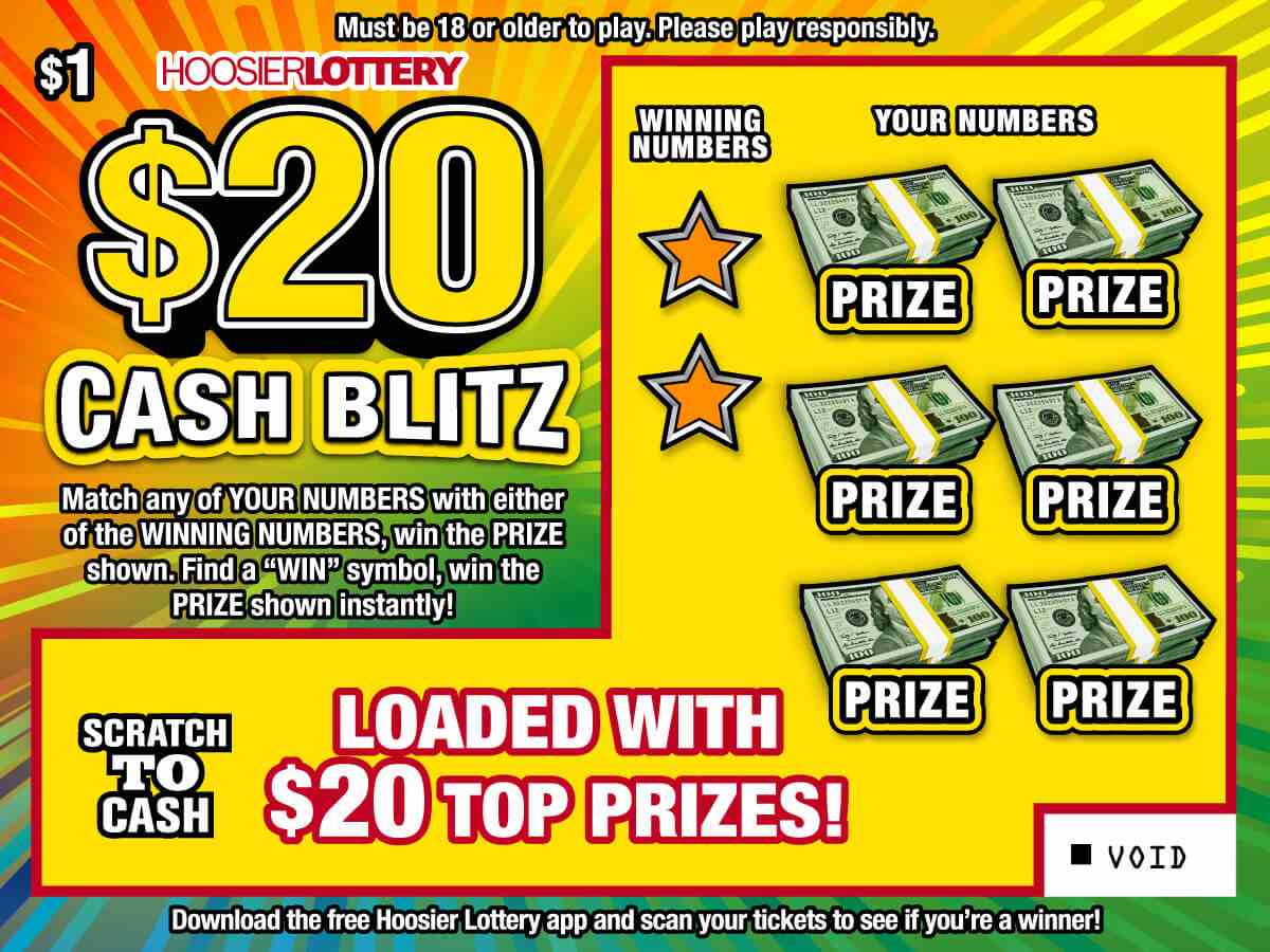 $20 Cash Blitz scratchcard - game number #2530 - front