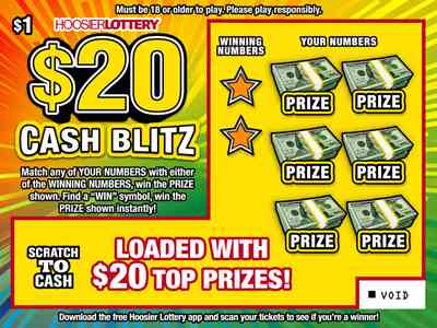$20 Cash Blitz scratchcard - game number #2530 - front
