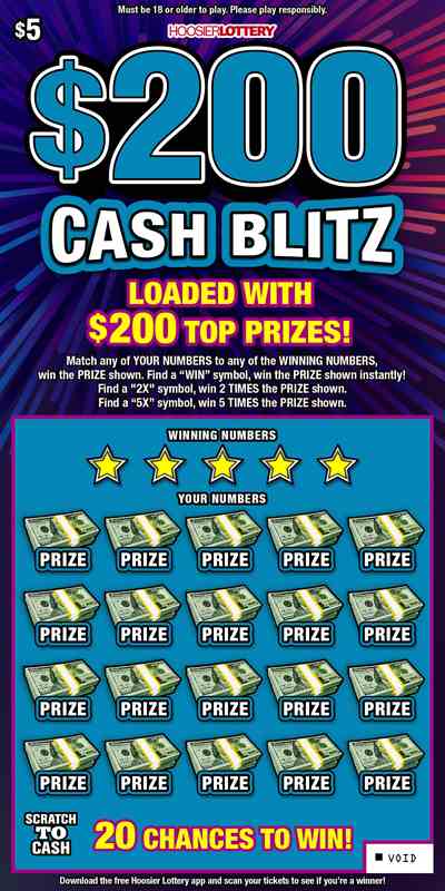 $200 Cash Blitz scratchcard - game number #2532 - front