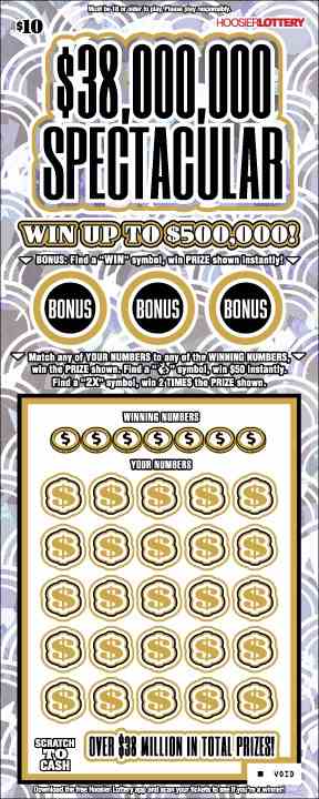 $38,000,000 Spectacular scratchcard - game number #2588 - front