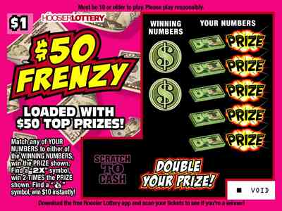 $50 Frenzy scratchcard - game number #2564 - front