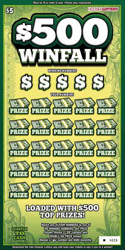 $500 Winfall scratchcard - game number #2567 - front