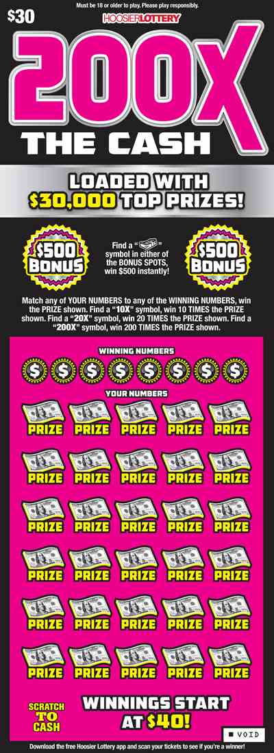 200X The Cash scratchcard - game number #2499 - front
