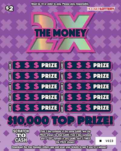 2X The Money scratchcard - game number #2569 - front