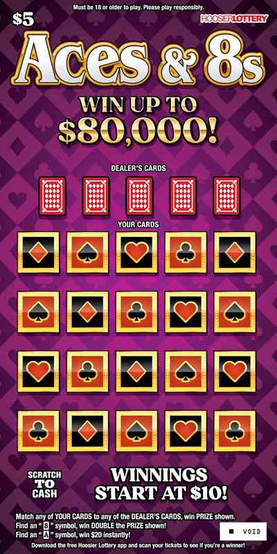 Aces & 8S scratchcard - game number #2622 - front