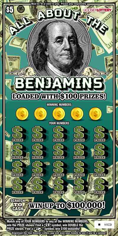 All About The Benjamins scratchcard - game number #2581 - front