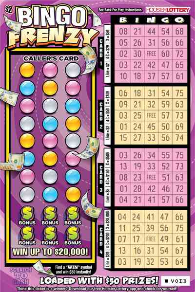 Bingo Frenzy scratchcard - game number #2583 - front