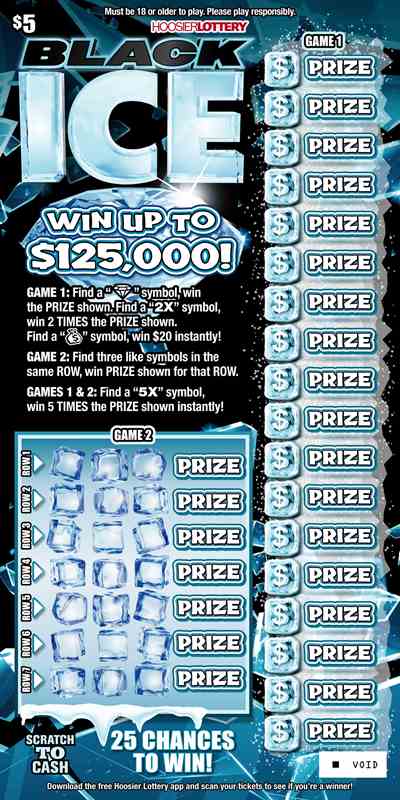 Black Ice scratchcard - game number #2563 - front