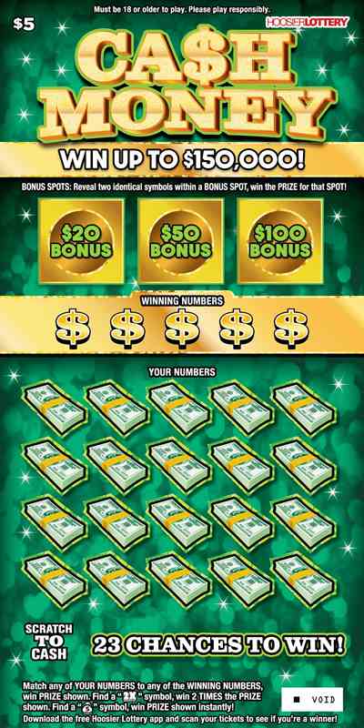 Ca$H Money scratchcard - game number #2619 - front