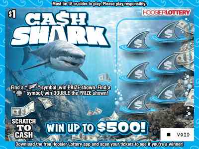 Ca$H Shark scratchcard - game number #2628 - front