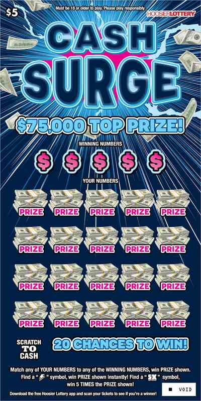 Cash Surge scratchcard - game number #2623 - front