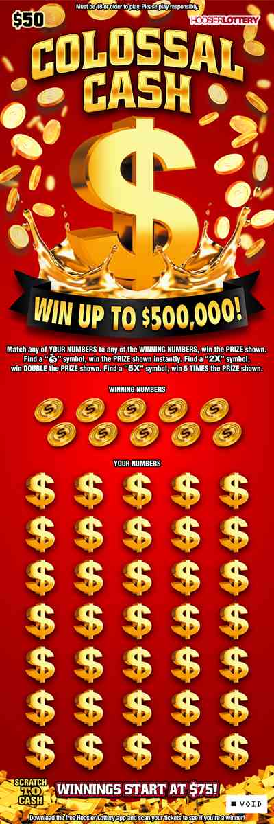 Colossal Cash scratchcard - game number #2522 - front
