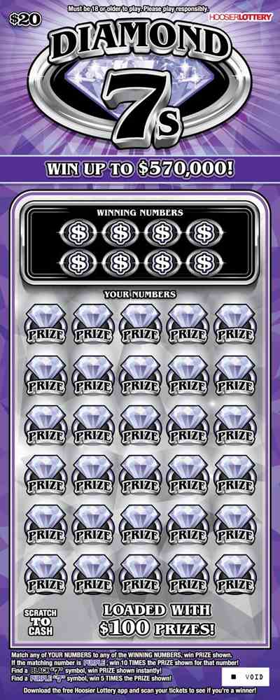 Diamond 7S scratchcard - game number #2615 - front