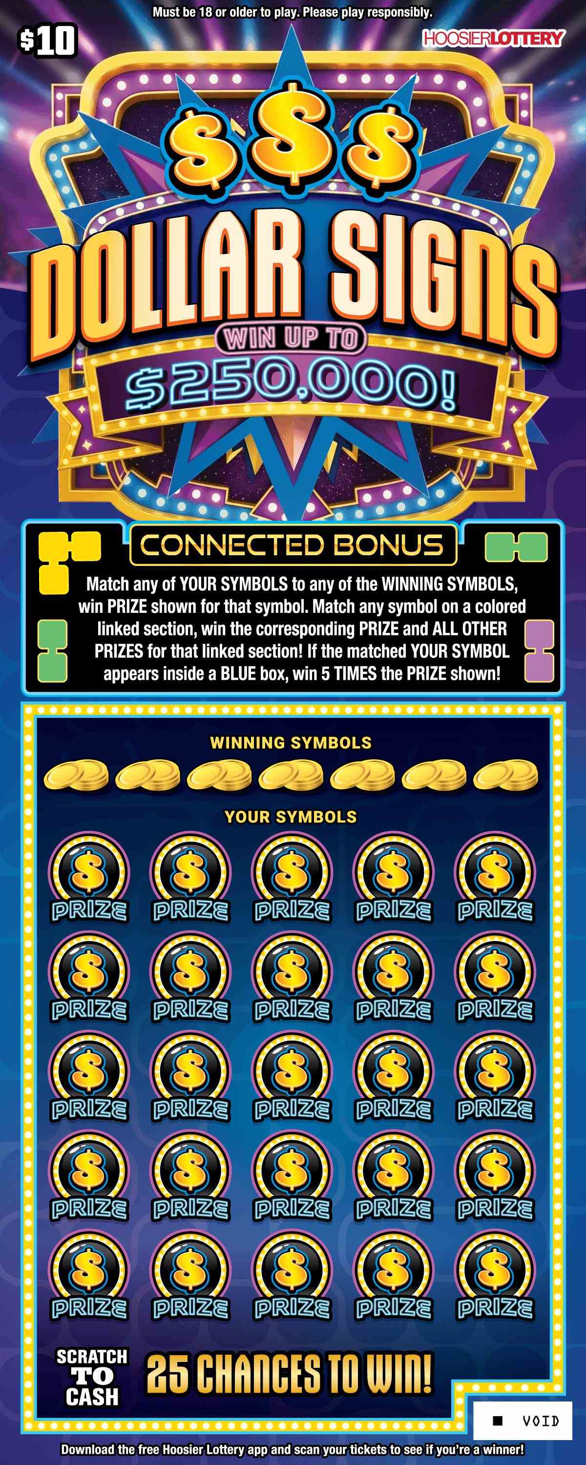 Dollar Signs scratchcard - game number #2636 - front