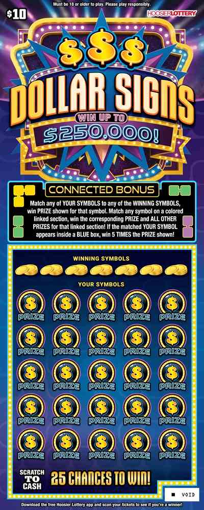 Dollar Signs scratchcard - game number #2636 - front