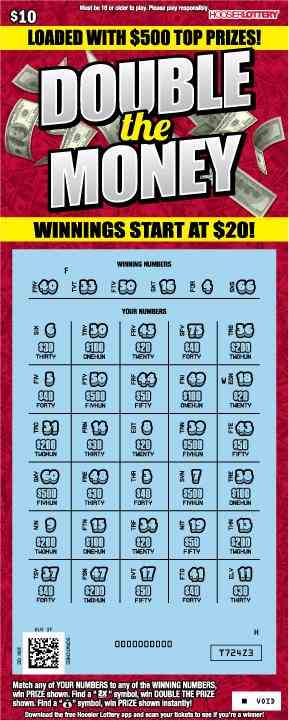 Double The Money scratchcard - game number #2597 - front-scratched