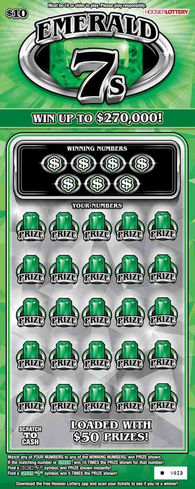 Emerald 7S scratchcard - game number #2614 - front