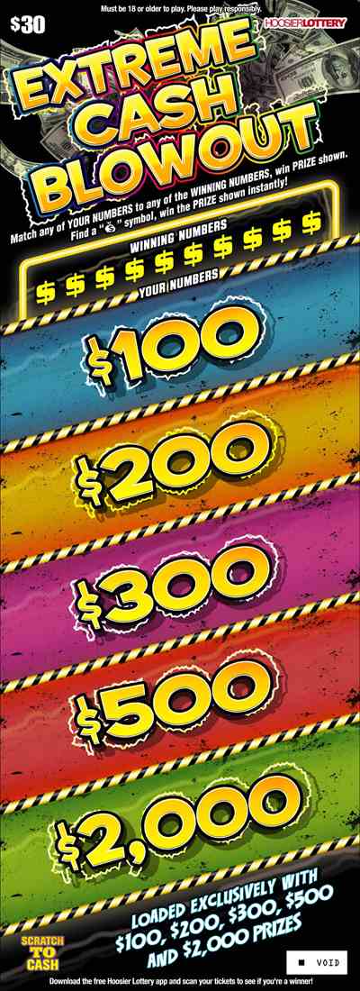 Extreme Cash Blowout scratchcard - game number #2574 - front