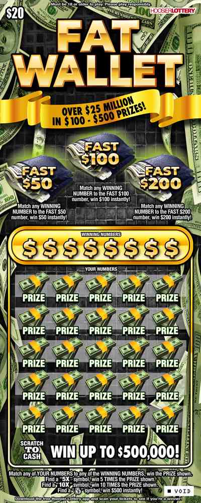 Fat Wallet scratchcard - game number #2454 - front