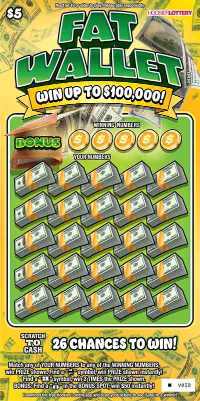 Fat Wallet scratchcard - game number #2595 - front