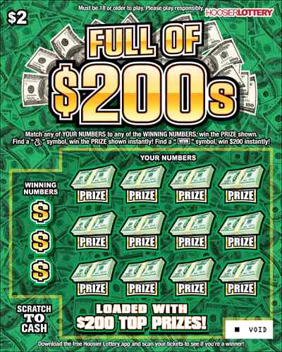 Full Of $200S scratchcard - game number #2586 - front
