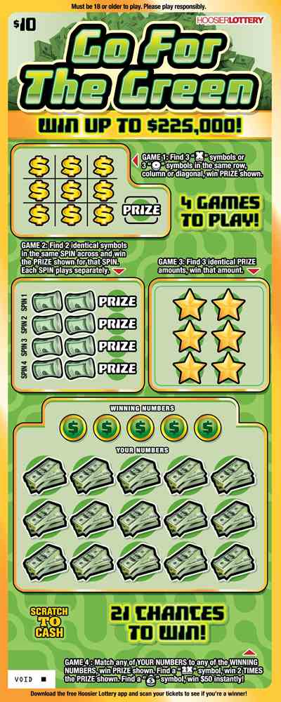 Go For The Green scratchcard - game number #2630 - front