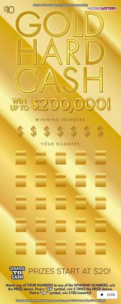 Gold Hard Cash scratchcard - game number #2577 - front