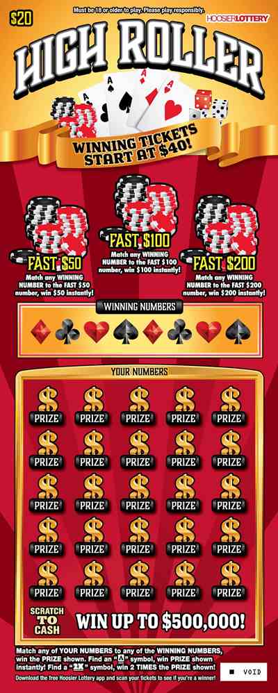 High Roller scratchcard - game number #2637 - front