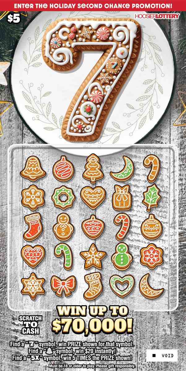 Holiday 7S scratchcard - game number #2602 - front