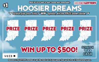 Hoosier Dreams scratchcard - game number #2540 - front