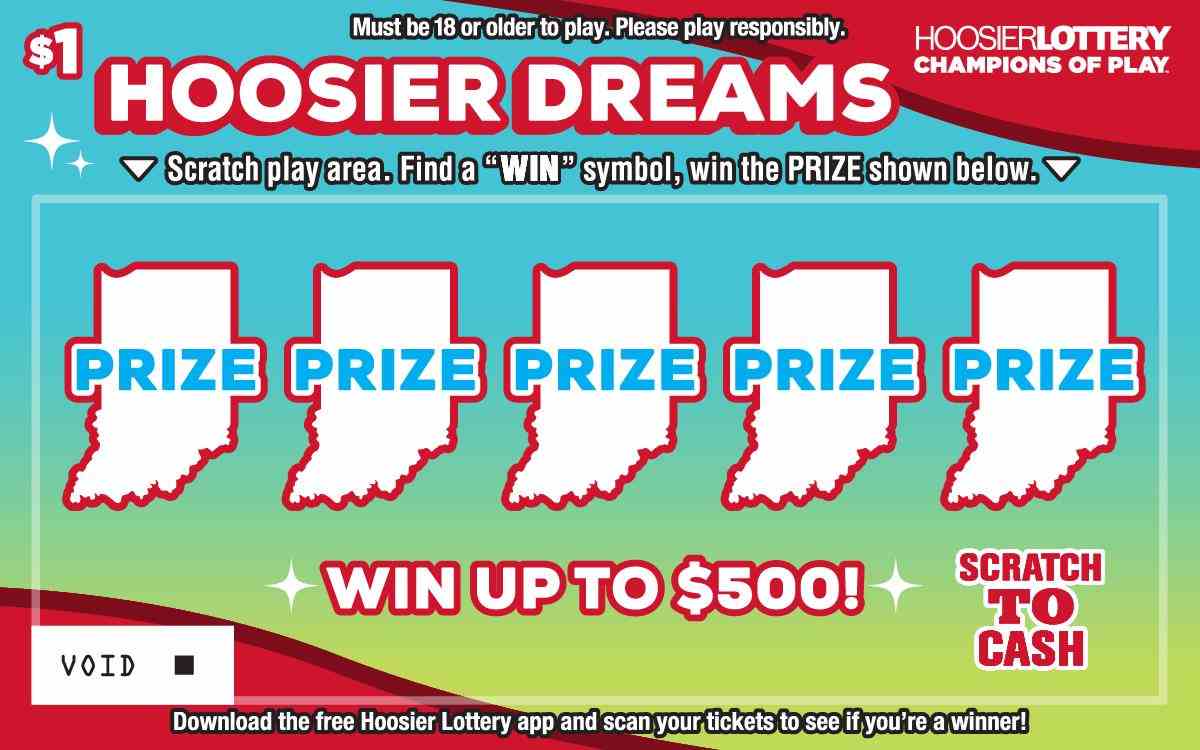 Hoosier Dreams scratchcard - game number #2570 - front